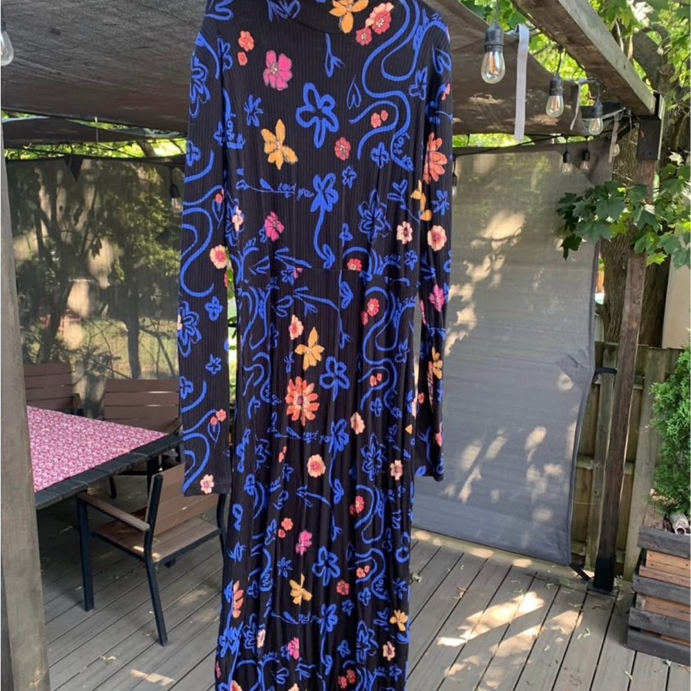 Desigual Multicolor Floral Long Sleeve Dress